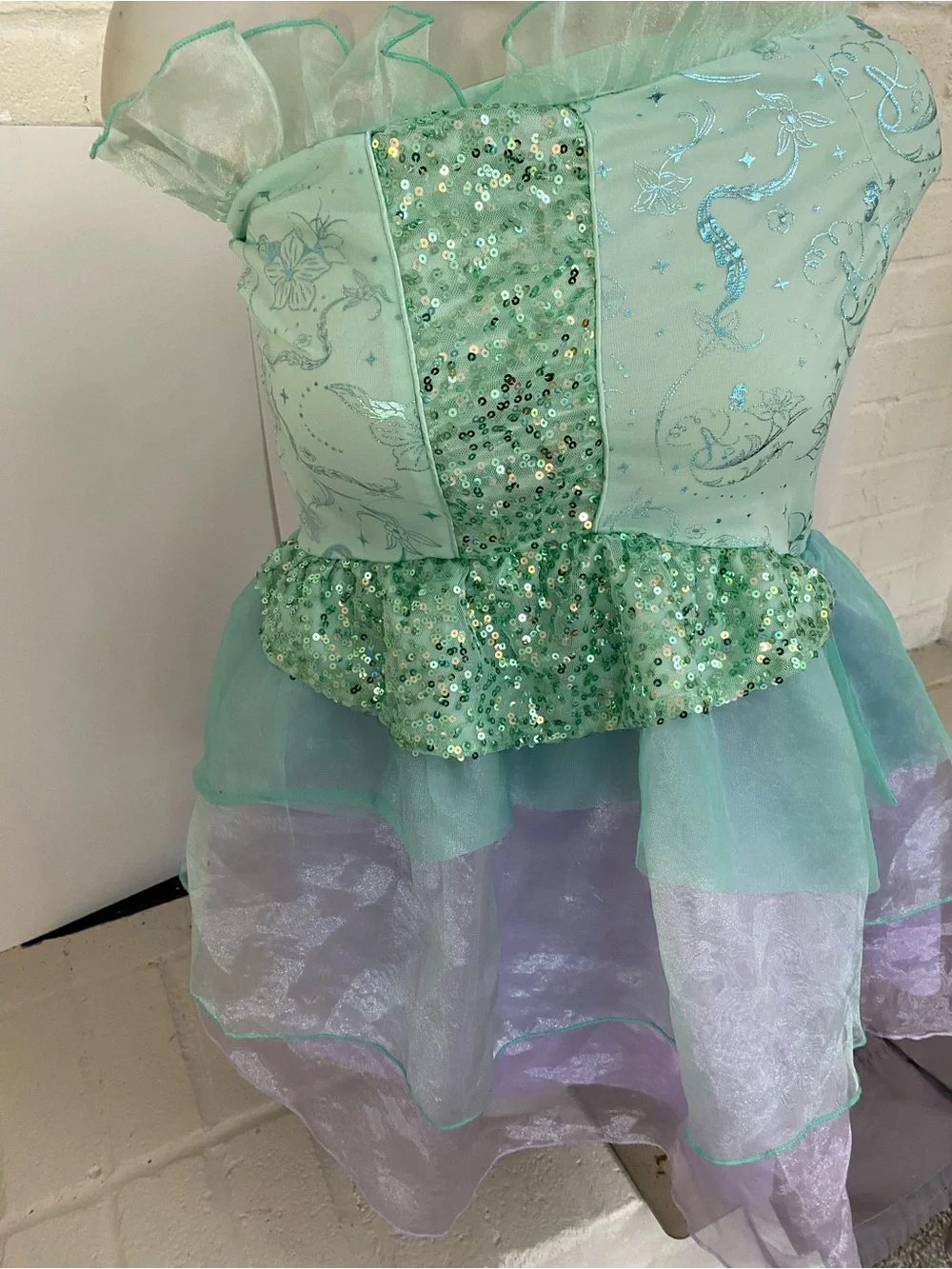 Disney Mint Green and Lilac Sequin Fairy Costume Dress
